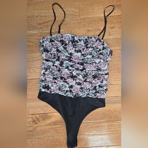 AFRM Floral Ruched Bodysuit